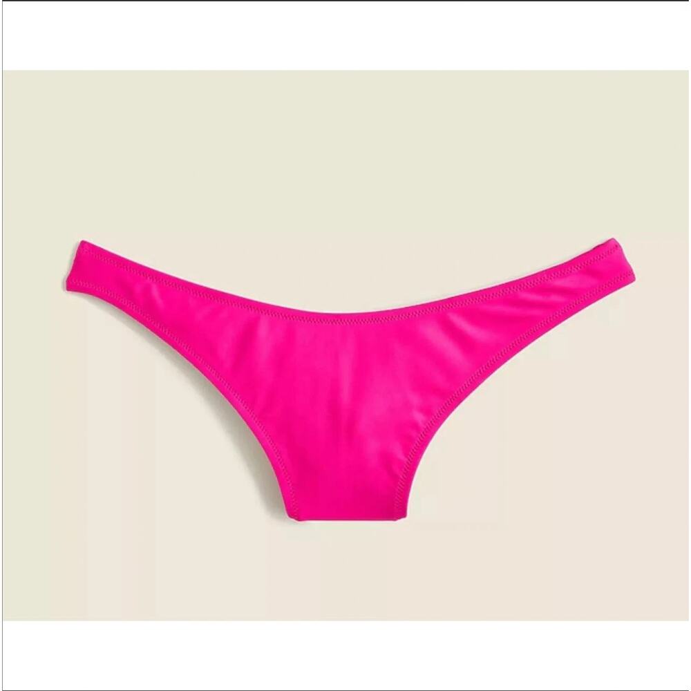 NWT J.Crew Heritage 1989 High-Leg Bikini Bottom Hot Fuchsia Pink Swimwear Size S